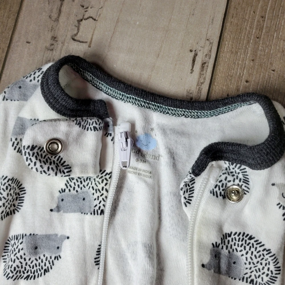 Cloud Island 0-3M 100% Cotton Hedgehog Footed Sleeper One Piece